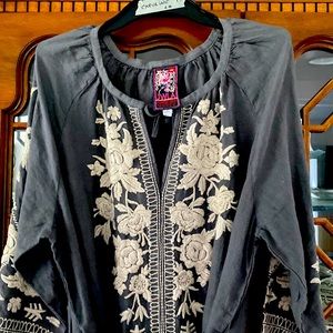 Beautiful Johnny Was Dress..Worn once.Very detailed.. Linen